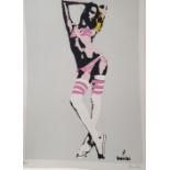 Bambi (b 1990-) ‘I'M TOO HOT FOR MY BURKA’ GREY EDITION GrafSpray Stencil Art with COA, 2013