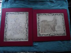 2 x 19th Century Hand Drawn Maps - England & Wales - Egypt To Canaan - Both Signed & Dated 1860