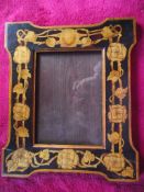 Antique Arts & Craft - Pen & Ink Decorated Picture Frame - 14 3/8"" X 11 7/8""