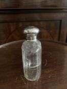 Victorian Crystal Scent Flacon Hallmarked Silver Cap