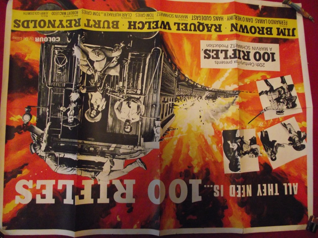 Original UK Quad Film Poster - ""100 RIFLES"" - 1969