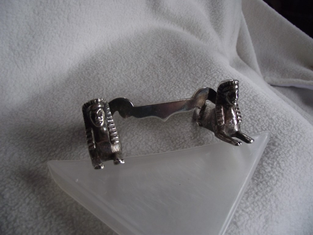 4 x Antique Egyptian Sphinx Knife Rests - Silver Plate - No Makers Name. - Image 7 of 22