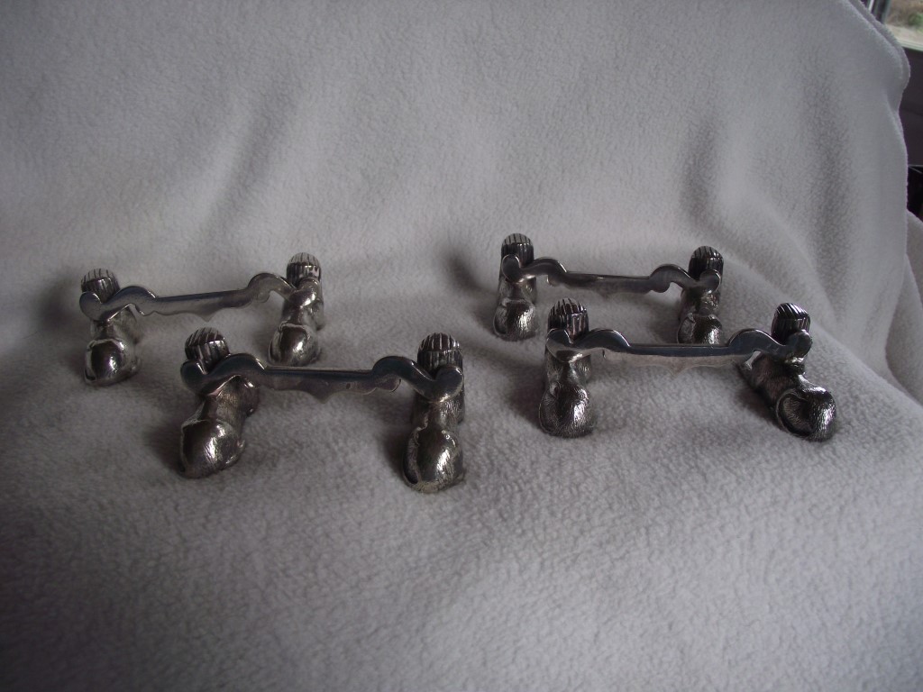 4 x Antique Egyptian Sphinx Knife Rests - Silver Plate - No Makers Name. - Image 3 of 22