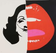 Pure Evil (British 1968-) Marlenes Lips De-constructed - Unique offset lithograph 2012