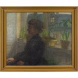 Florence Abrahamson, Interior Scene With Seated Woman, Early 20th-Century Danish Oil Painting