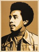 Fairey (Shepard, 1970-) Smokey Robinson (Gold), by OBEY, screenprint in colours 2009, Rare OBEY C...