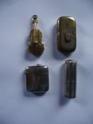 3 x Antique Vesta Cases + Tube Cigarette Holder