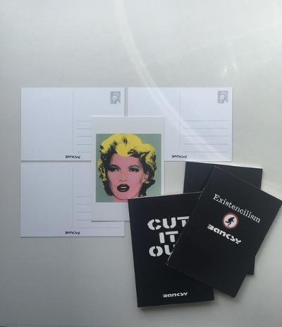 BANKSY 3 Self Published Books all 1st Ed dated 2001 - 2004 & RARE Crude Oil Exhibition Postcard - Image 8 of 17