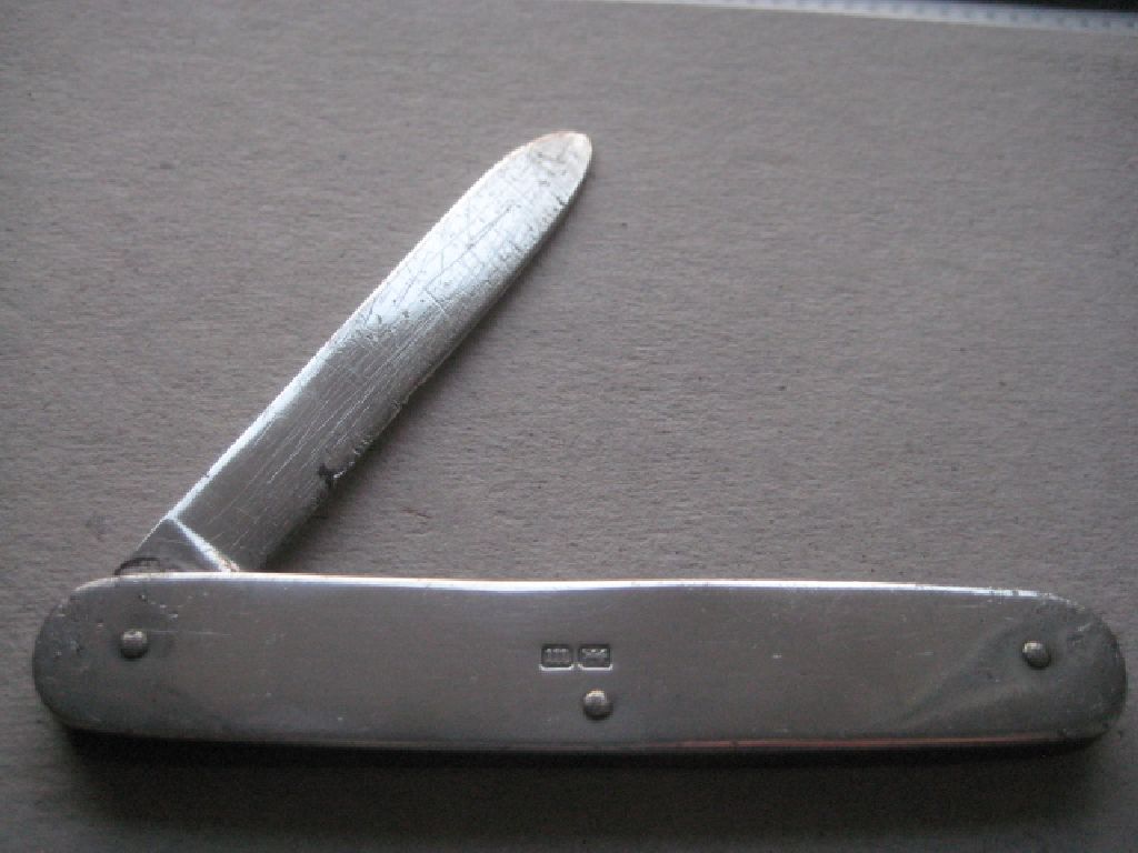 Rare Edwardian Elder Dempster R.M.J. Sekondi Engraved Silver Folding Fruit Knife - Image 2 of 7