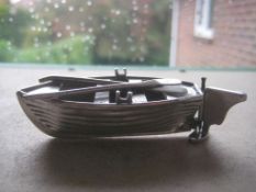 Vintage Silver Plated Miniature Model of A Lifeboat