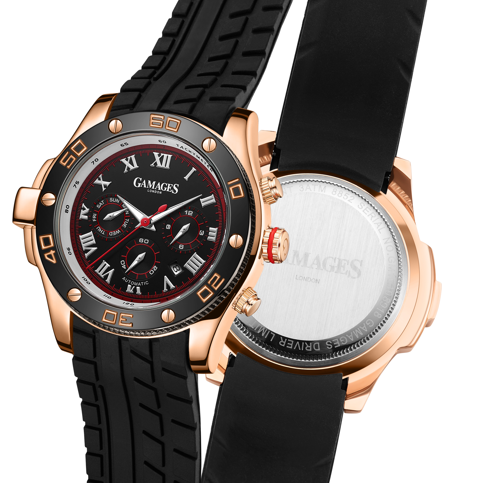 Gamages of London Hand Assembled Driver Automatic Rose Gold - 5 Years Warranty and Free Delivery - Image 4 of 6