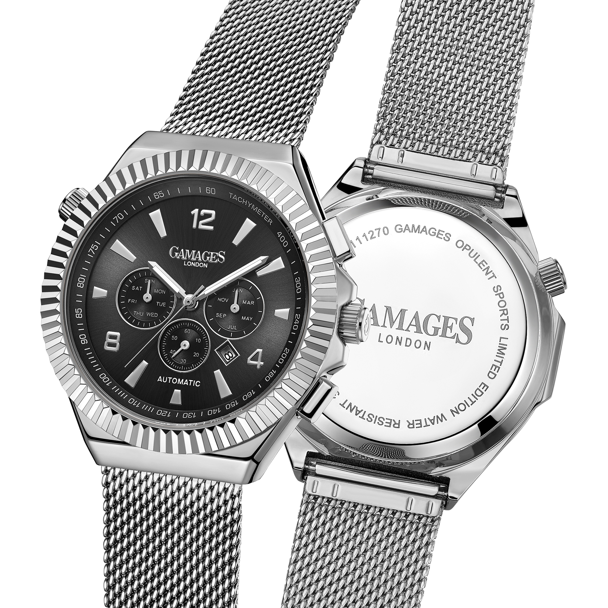 Gamages of London Hand Assembled Opulent Sports Automatic Steel - 5 Years Warranty and Free Delive.. - Image 6 of 6