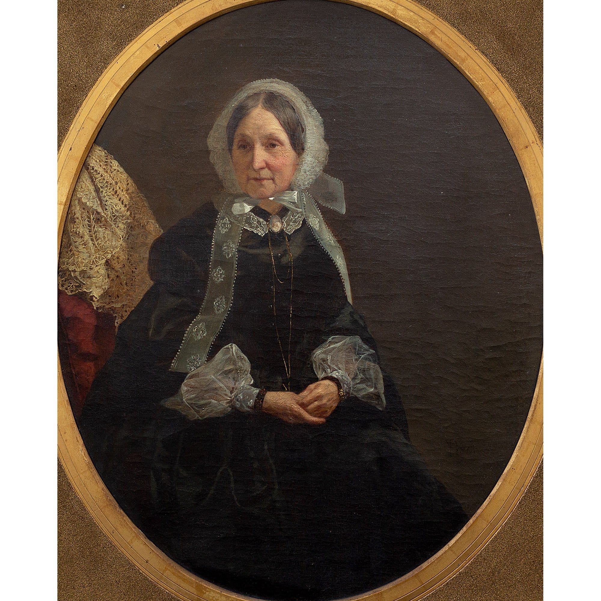 Edwin Williams, Portrait of Mary Anne Boyce, 19th-Century Oil Painting - Image 2 of 3