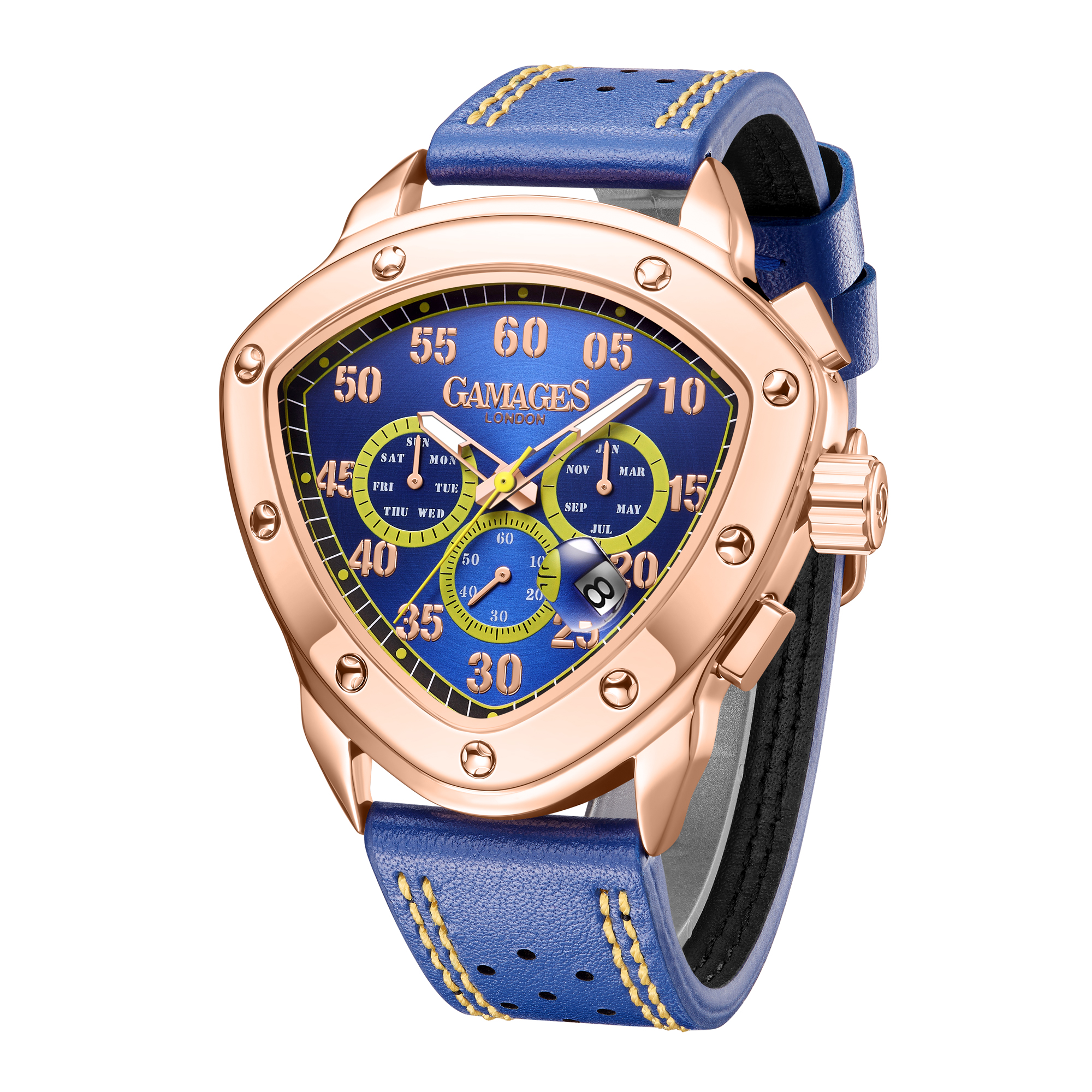 Gamages of London Hand Assembled Crest Automatic Rose Blue - 5 Years Warranty and Free Delivery - Image 3 of 5