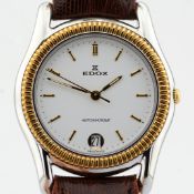 Edox / Automatic Date - Gentlemen's Gold/Steel Wristwatch