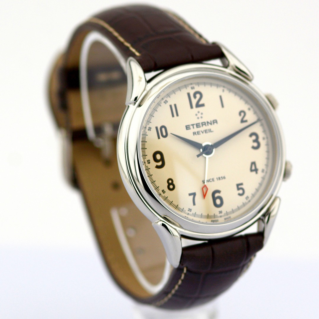 Eterna / Reveil Alarm - Brown Strap - Gentlemen's Steel Wristwatch - Image 2 of 7
