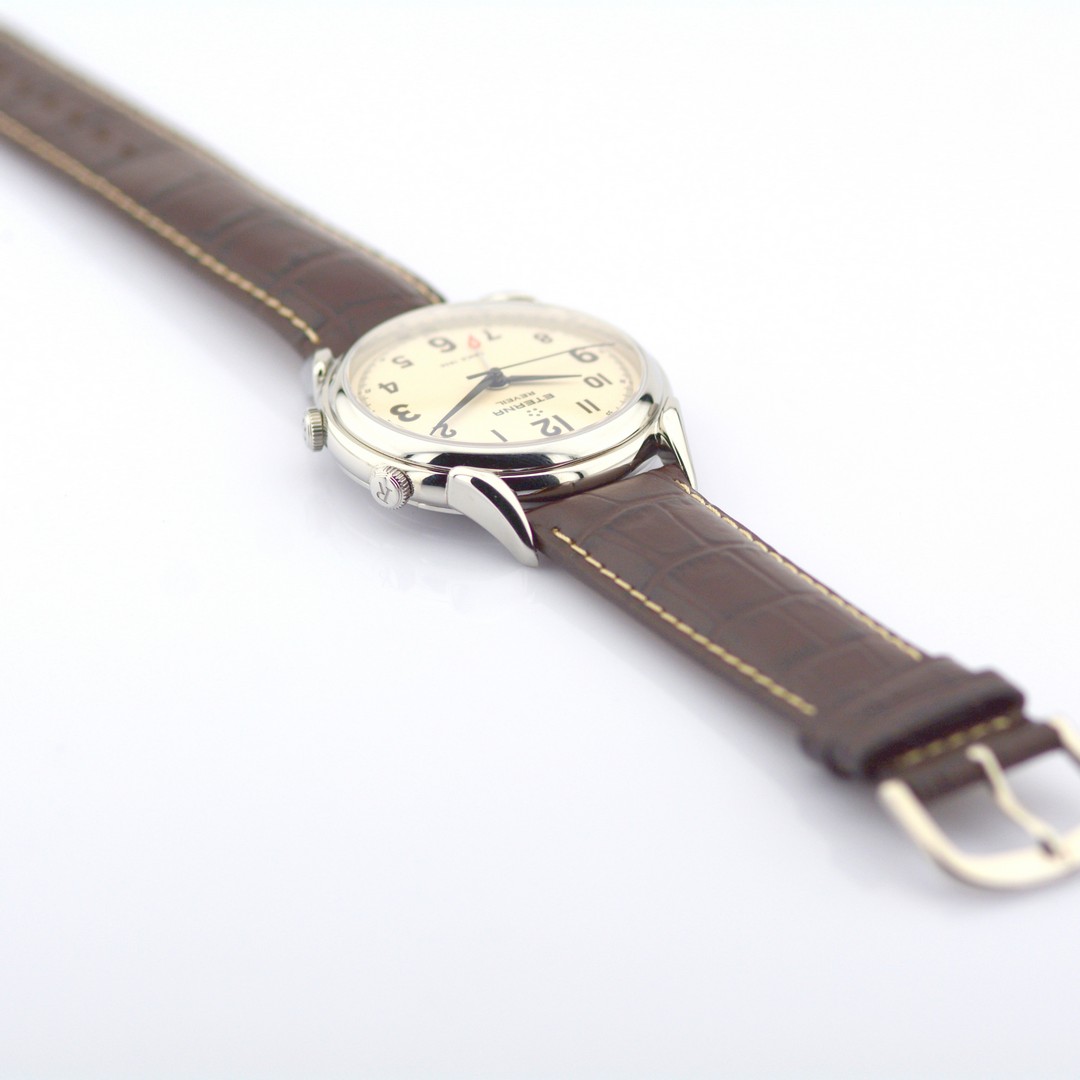 Eterna / Reveil Alarm - Brown Strap - Gentlemen's Steel Wristwatch - Image 6 of 7