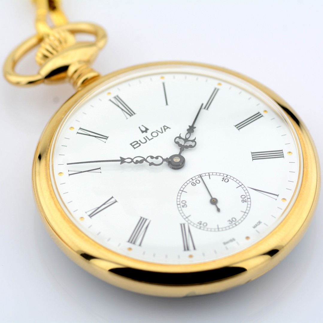 Bulova / Pocket Watch - Gentlemen's Gold/Steel Pocketwatch - Image 4 of 8