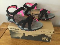 GOLA Women's “CEDAR” Hiking Sandals, Black/Hot Pink, Size 5 - Brand New