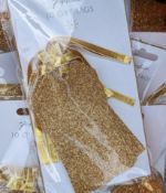 24 Brand New Packs of Gold Glitter Gift Tags.