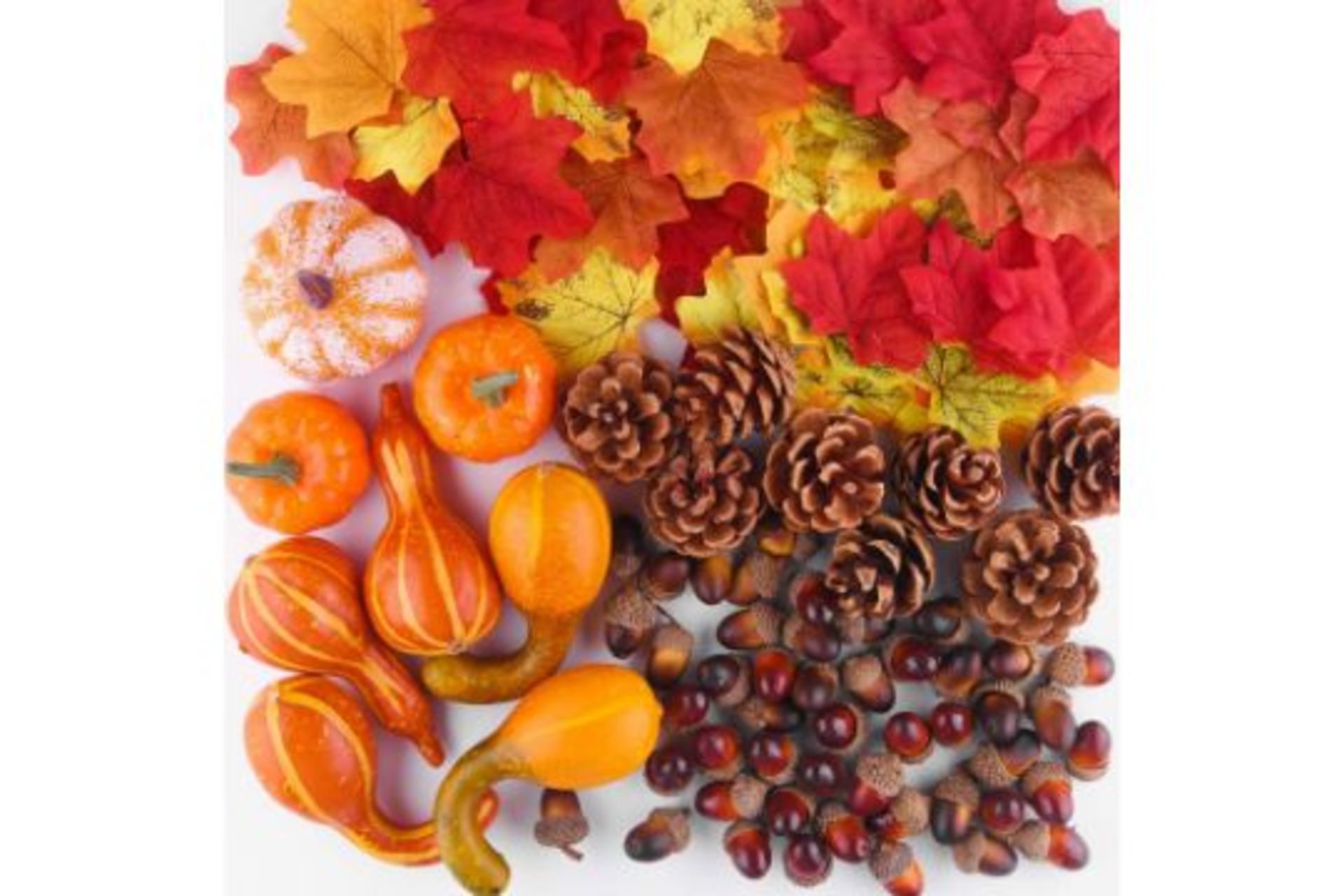 10 X FFEPITO 96 Pcs Fall Thanksgiving Decorations, Mini Artificial Pumpkins, Pine Cones,