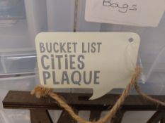 City Bucket List Plaques RRP £7.99 Each. Box of 20
