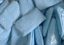 50 Brand New Medical Grade Blue Disposable Aprons