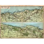 North Devon Coast Coloured Vintage 1924 Map.