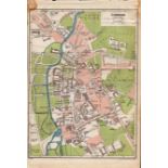 Cambridge City Centre Road Plan Vintage 1924 Map.