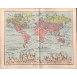 World Distribution of Animals 1871 WK Johnston Antique Chart Map.