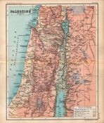 Palestine & Environs of Jerusalem Double Sided Antique 1896 Map.