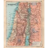 Palestine & Environs of Jerusalem Double Sided Antique 1896 Map.