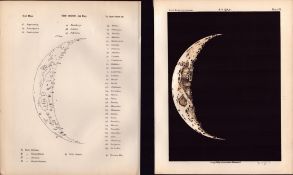 Moon Fourth Day Cycle Victorian 1892 Atlas of Astronomy 28.