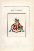 The Midland Railway Crest & Coat of Arms Antique Book Plate.