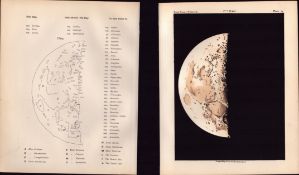 Moon Seventh Day Cycle Victorian 1892 Atlas of Astronomy 31.