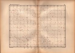 Star Atlas Declination 17 Hr -3 Degrees Astronomy Antique Map.