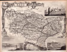 Kent Steel Engraved Victorian Antique Thomas Moule Map.