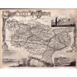 Kent Steel Engraved Victorian Antique Thomas Moule Map.