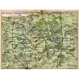 Sherwood Forest Coloured Detailed Plan Vintage 1924 Map.