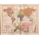 The Races Of Mankind 1871 WK Johnston Antique Map.