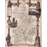 Cambridgeshire Steel Engraved Victorian Thomas Moule Map.