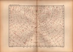 Star Atlas Declination 3 Hr +58 Degrees Astronomy Antique Map.