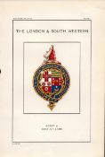 London & South Western Crest & Coat of Arms Antique Book Plate.