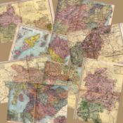 Collection of 11 Coloured Victorian Large Map GW Bacon 1899 Set 5