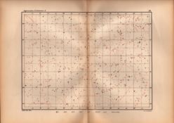 Star Atlas Declination 22 Hr -3 Degrees Astronomy Antique Map.