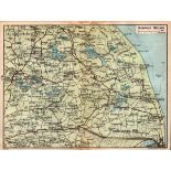 Norfolk Broads coloured Detailed Plan Vintage 1924 Map.