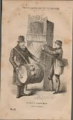 London Punch Showman Victorian Rare 1864 Henry Mayhew Print.