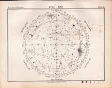 Star Map Chart Victorian Antique 1892 Atlas of Astronomy 70.