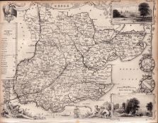 Essex Steel Engraved Victorian Antique Thomas Moule Map.