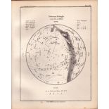 February Midnight Chart Victorian Antique 1892 Atlas of Astronomy 40.